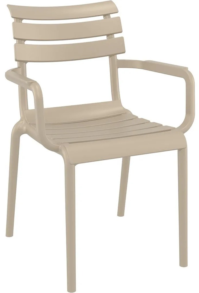 PARIS záhradná stolička s podrúčkami taupe