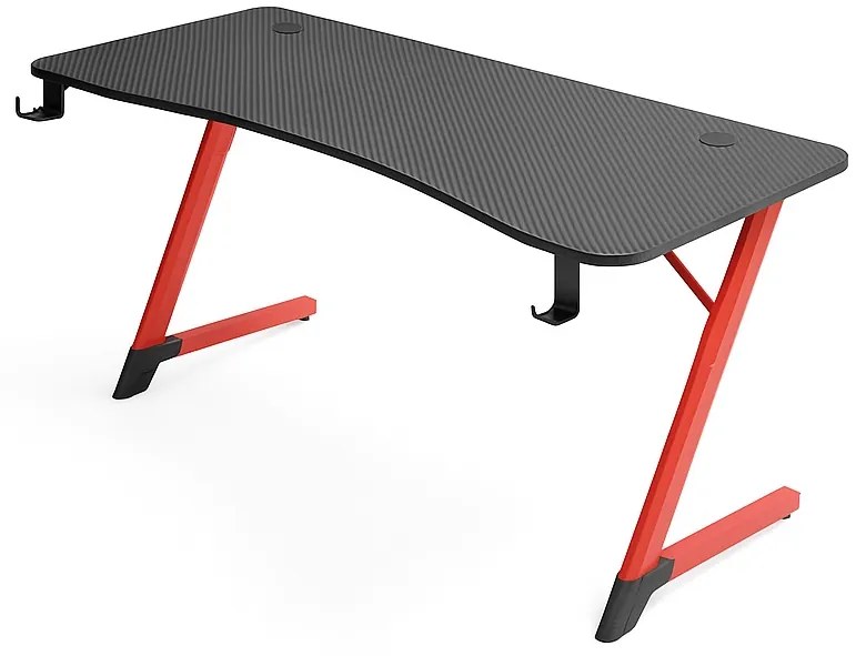 Herný stôl s podsvietením BG01 čierno-červený 140 cm