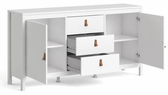 Tvilum Biely príborník SALOMO s 3 zásuvkami