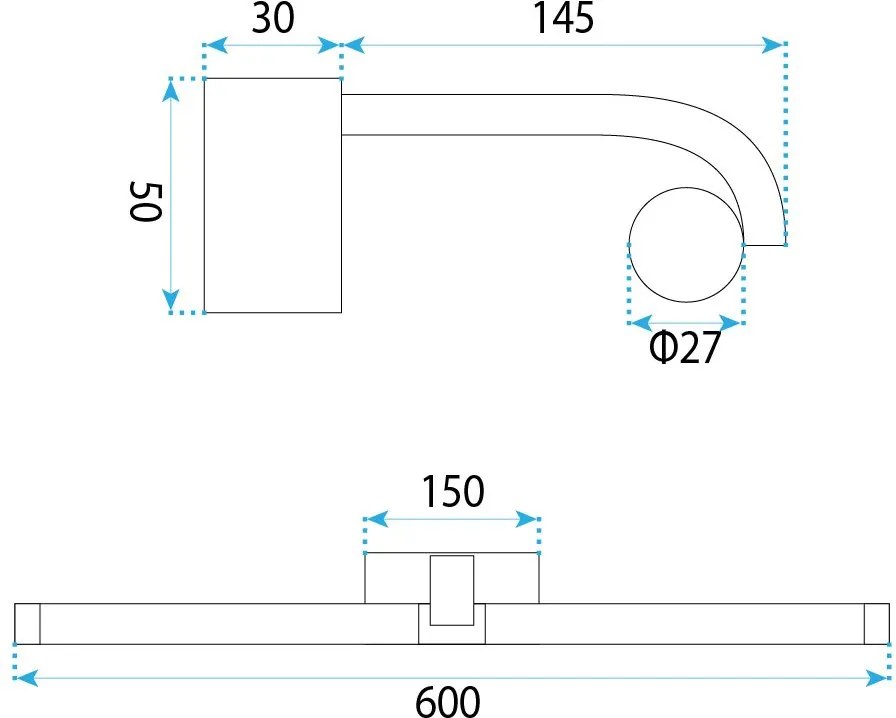 Toolight Toolight, LED nástenné svietidlo 60cm, 13W, 4000K, 1000lm, APP1886-1W, zlatá matná, OSW-66041