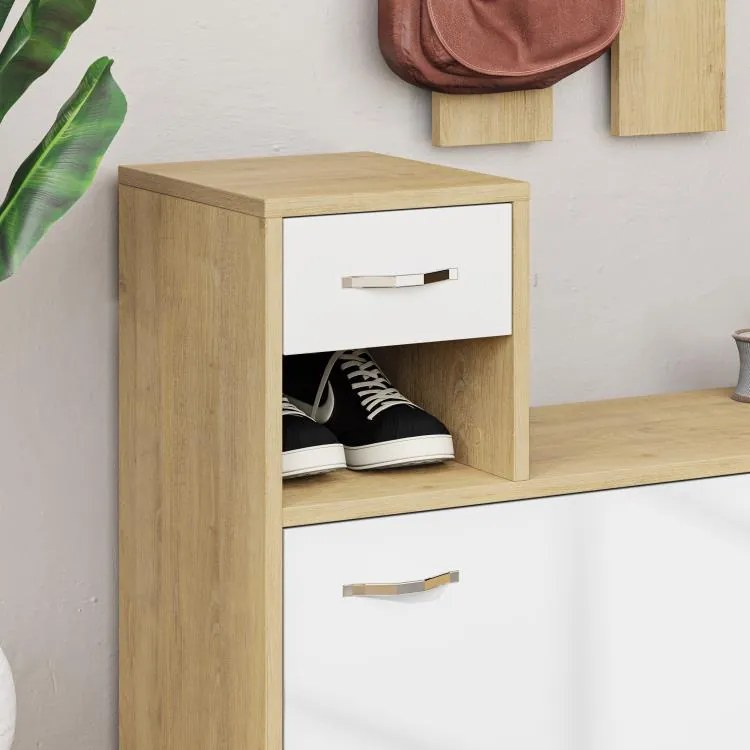 Predsieňová stena Houseland Rudolf zafírový dub/biela