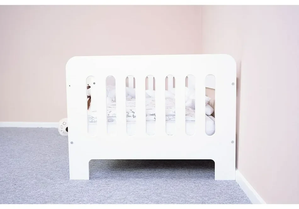 New Baby Detská posteľ so zábranou Erik biela, 160 x 80 cm