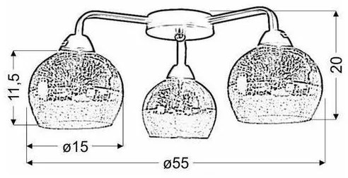 Prisadený luster CROMINA 3xE27/60W/230V