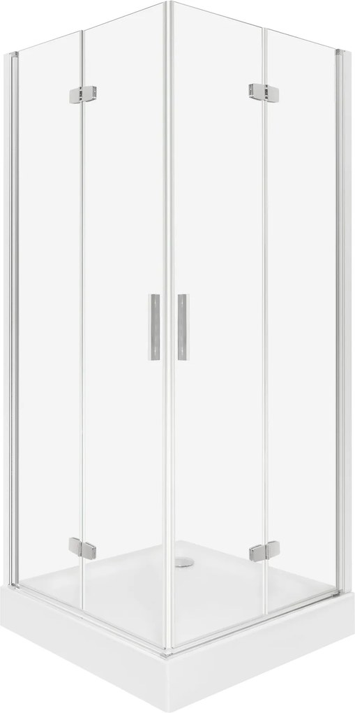 Novoterm Zalamovacie otočné sprchové dvere NV-Style DR CHR 90, chróm/transparent - bez vaničky