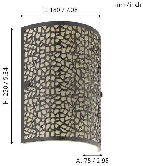 EGLO 89115 - Nástenné svietidlo ALMERA 1xE14/60W