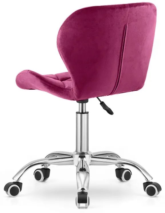 Set do pracovne ZARIMO stôl 80x40 cm biely + kreslo AVOLA VELVET vínové