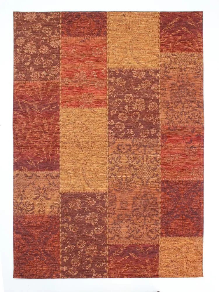 Kusový koberec Manhattan Patchwork Chenile Terracotta, 120x170, oranžová, chodba / predsieň, Flair Rugs