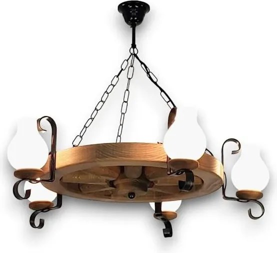 Brilagi - Luster na reťazi ROATA 5xE14/40W/230V pr. 70 cm buk