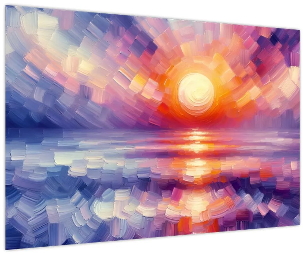 Obraz - Farebný umelecký západ slnka (90x60 cm)