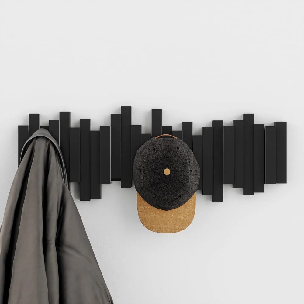 Čierny plastový nástenný vešiak Sticks - Umbra