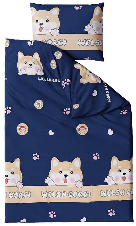 Detské obliečky WELSCH CORGI tmavosivé