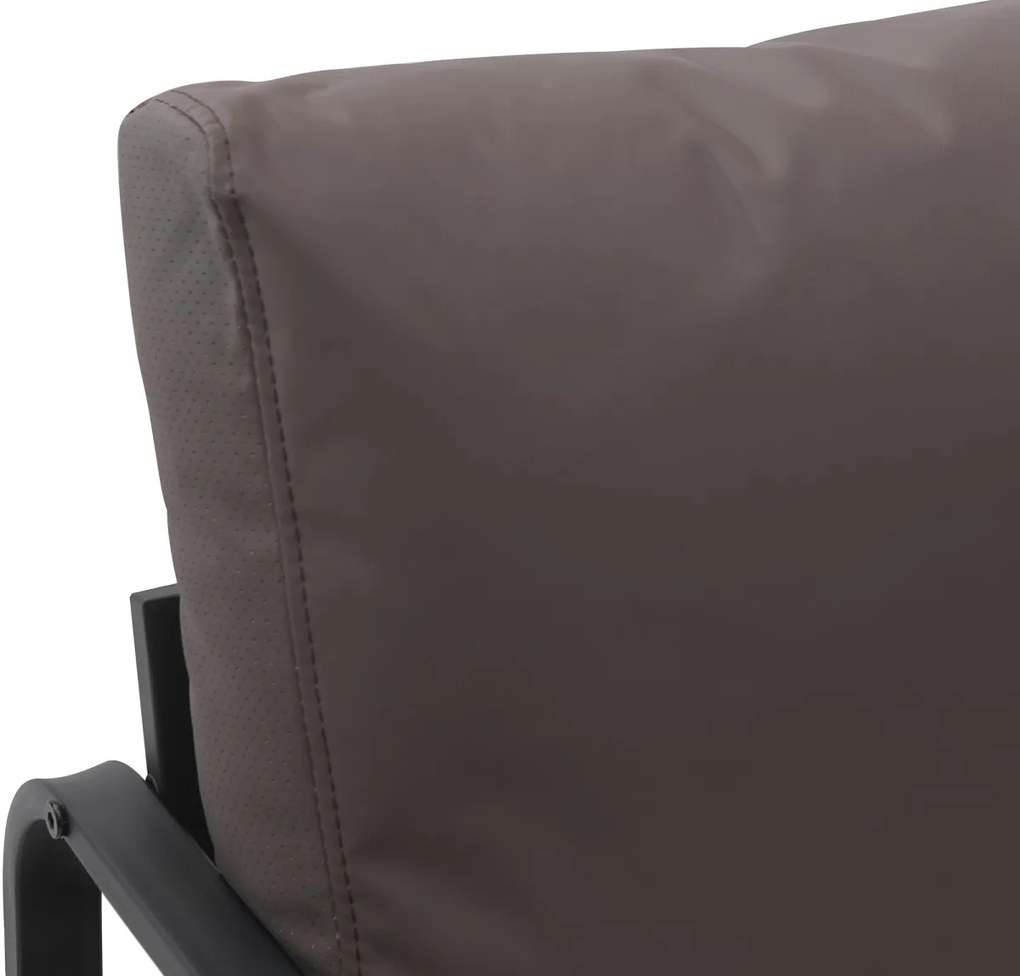 Design-Shop Kreslo Manea - koženka / kov - Hnedá