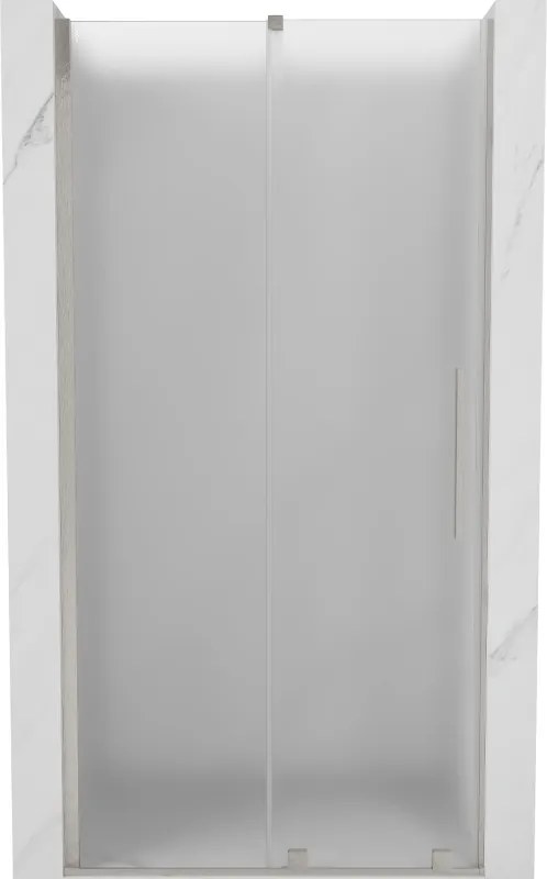 Mexen Velar, posuvné sprchové dvere do otvoru 110 cm, 8mm sklo námraza, brúsená oceľ, 871-110-000-31-97