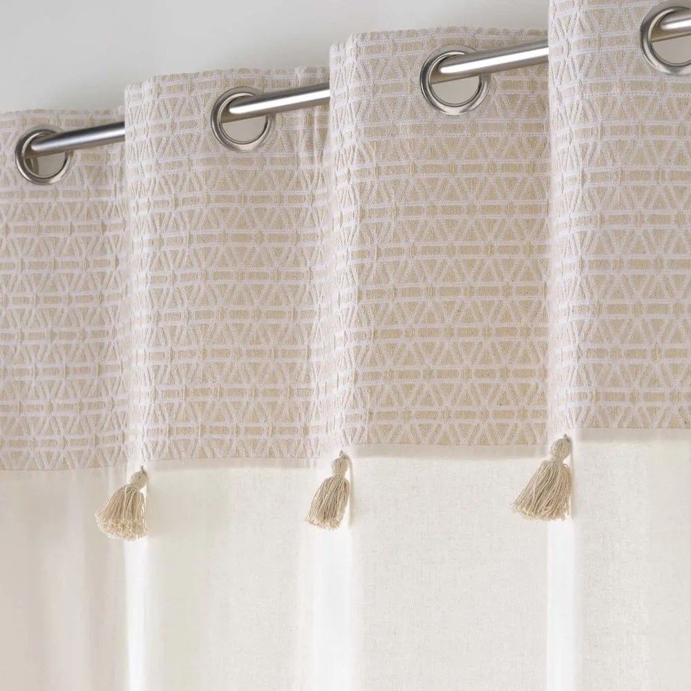 Biely/béžový záves s prímesou bavlny 140x240 cm Milano – douceur d'intérieur