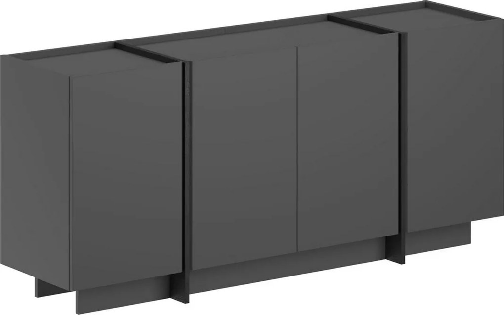 Dizajnová komoda Radegund 180 cm antracitová / čierna