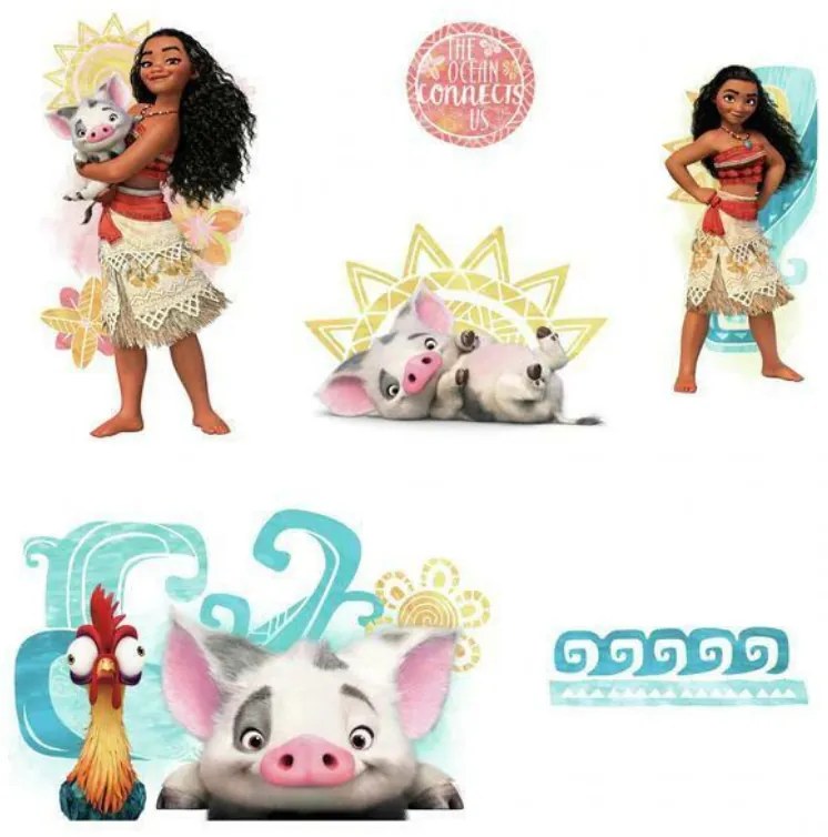 Detské samolepky s Disney motívom MOANA A PRIATELIA