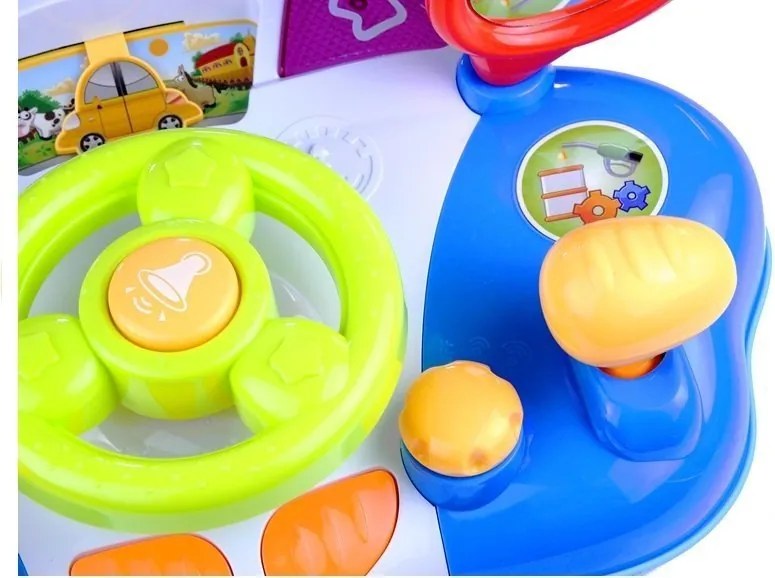 LEAN Toys Interaktívny volant pre deti s panelom zvukov