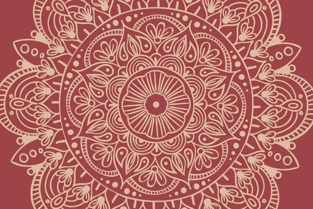 Tapeta Mandala na bordovom pozadí