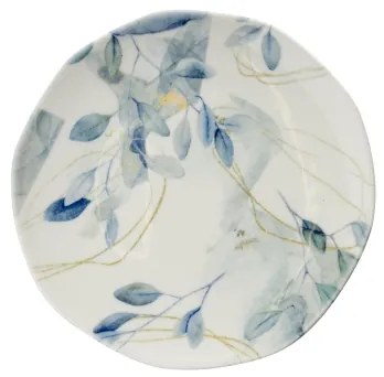 Jedálenská súprava 24 ks, biela/modrá, porcelán