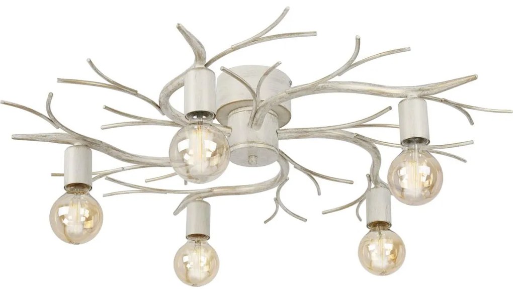 Stropné svietidlo GARNISH 5xE27/15W/230V biela/patina