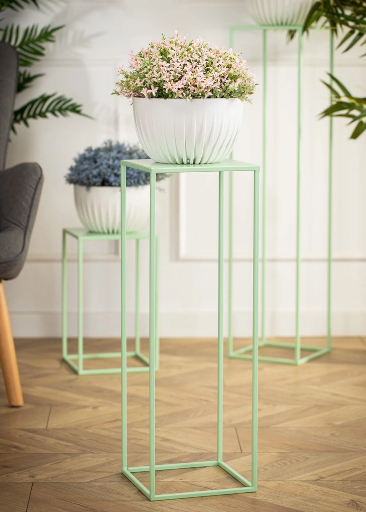 STOJAN NA KVETINÁČ SIMPLE 70X24X24 CM SVETLOZELENÁ