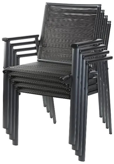 Livarno home Rozkladací záhradný stôl Miami + Záhradná stolička Miami, 6 kusov  (800008471)