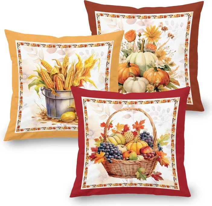 Sada 3 ks obliečok na vankúšiky PUMPKINS 40 x 40 cm