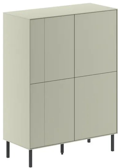 Vysoká komoda Houseland Vena šedo-zelená