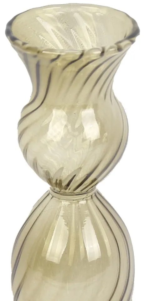Zelený sklenený svietnik PT LIVING Swirl, výška 17 cm