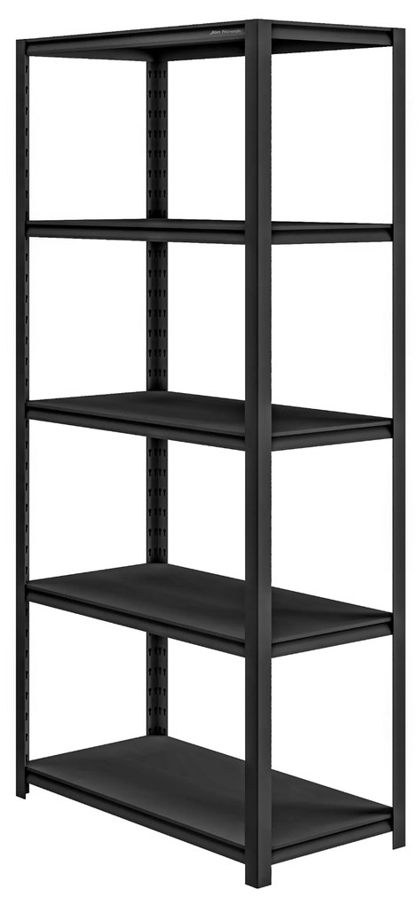 Otvorená kovová garážová polica, čierna, 900x1830x450 mm: SAM All Black