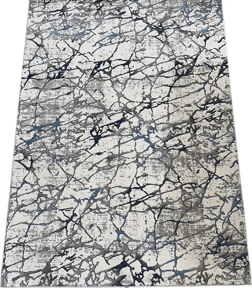 Koberec Pera 3305 BLUE – modrý béžový obdĺžnikový koberec Rozmer: 240x330 cm