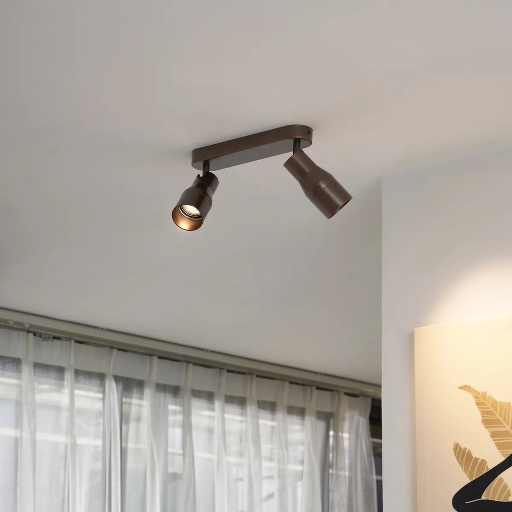 Zaoblené stropné bodové svetlo tmavá bronz GU10 50 mm 2-svetlo - Stanley