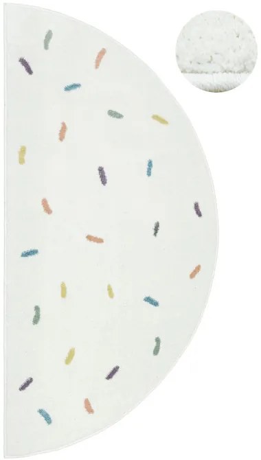 Koberec LIMA M039A krémový / modrý polkruh