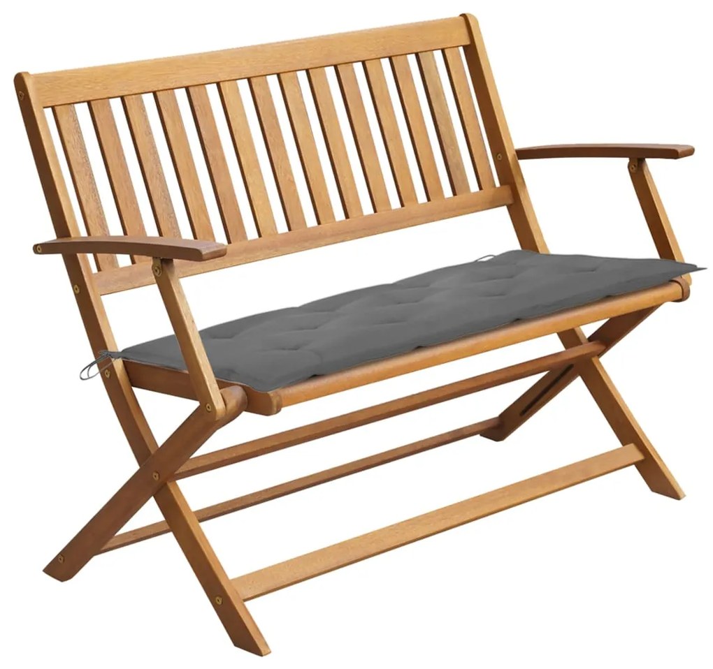 vidaXL Záhradná lavička s podložkou 120 cm akáciový masív