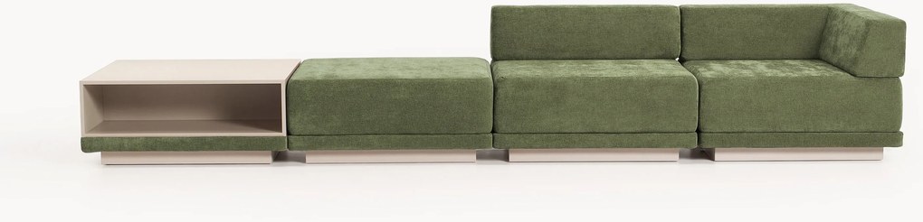 Modulárna pohovka's konferenčným stolíkom a podnožkou Colin (4-miestna)