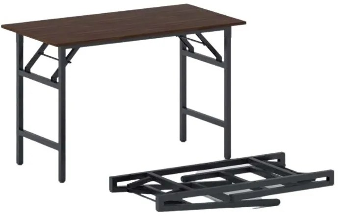 Konferenčný stôl FAST READY s čiernou podnožou 1200 x 600 x 750 mm, orech