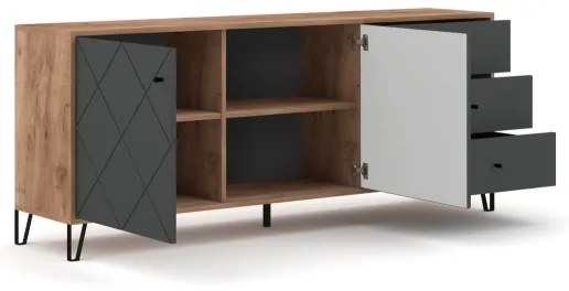 Komoda SULA dub craft/čierna