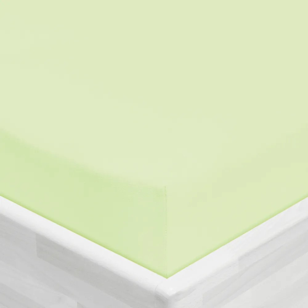 Jersey napínacie prestieradlo JR-018 Pastelovo zelené 160 x 200 - výška 20 cm