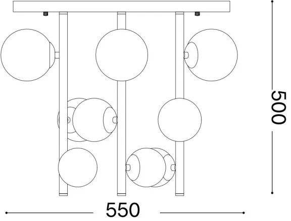 Ideal Lux - LED Luster na tyči PERLAGE 9xG9/3W/230V pr. 55 cm zlatá/biela