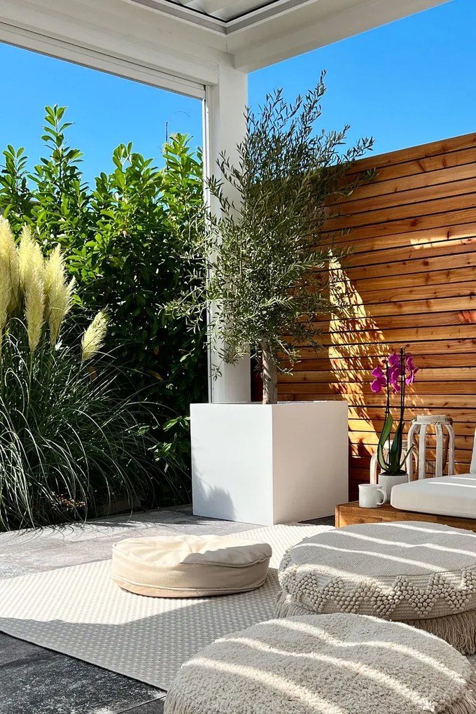 Kvetináč BLOCK, sklolaminát, 60x60x60 cm, biely mat