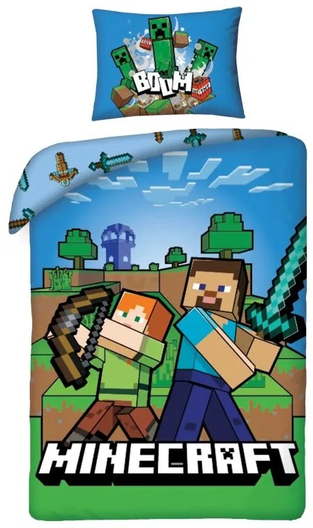 Detské obliečky Minecraft Boom,140x200/70x90 cm
