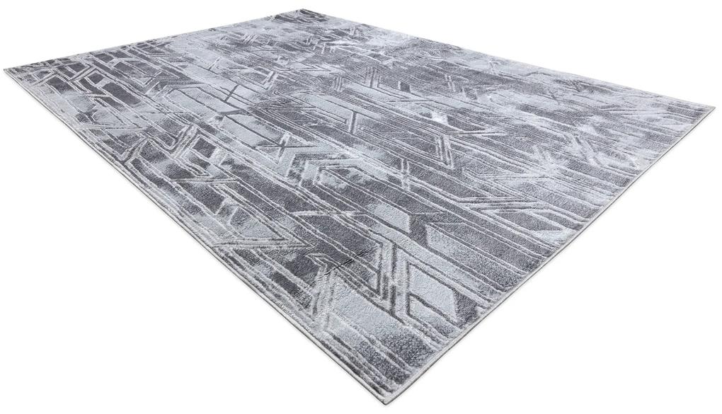 Moderný MEFE koberec B402 - Štrukturálny,  dve vrstvy  rúna tmavo-sivá