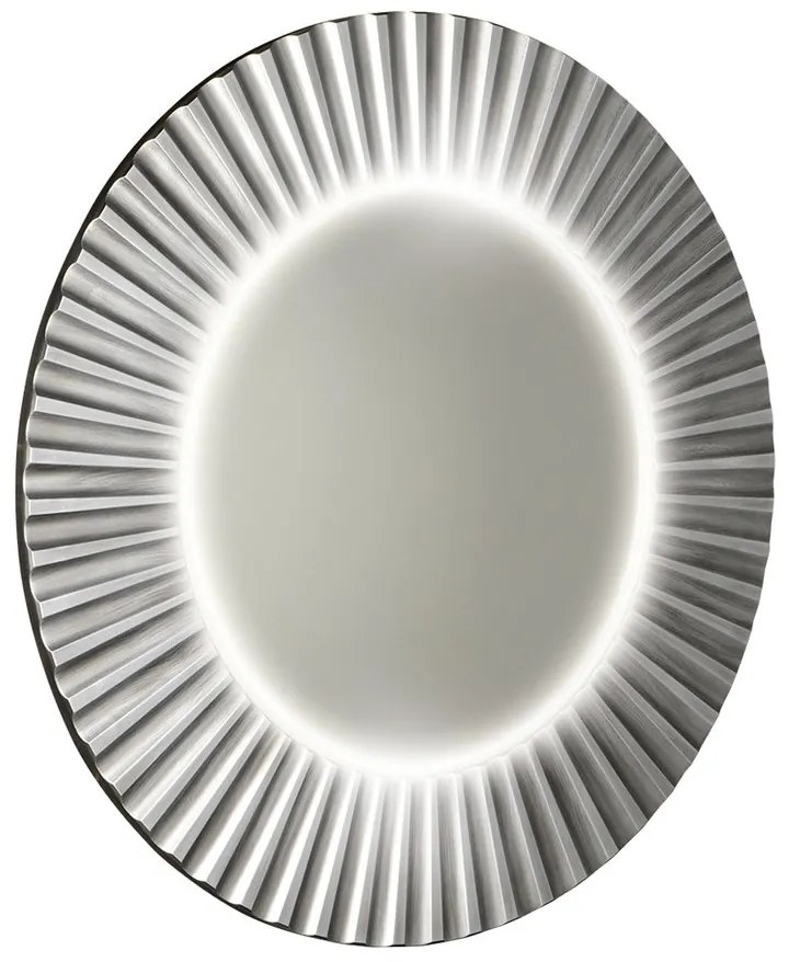 Sapho Sapho, PRIDE guľaté zrkadlo s LED osvetlením v ráme, priemer 90cm, strieborná, PD952