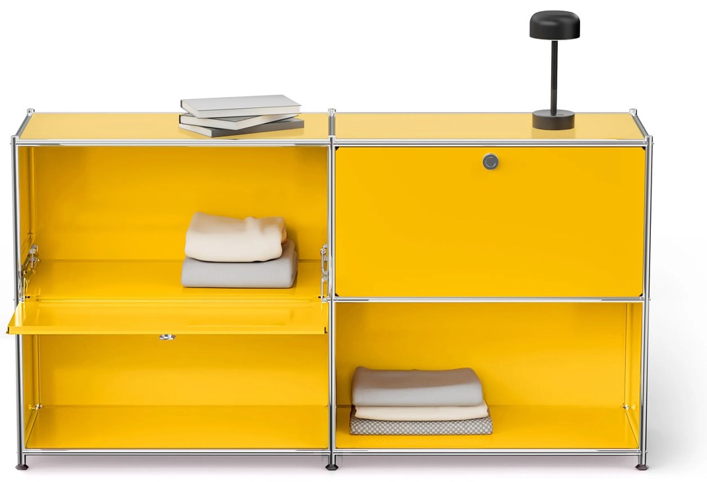 Kovový regál »CN3« s výklopnými priehradkami, žltý