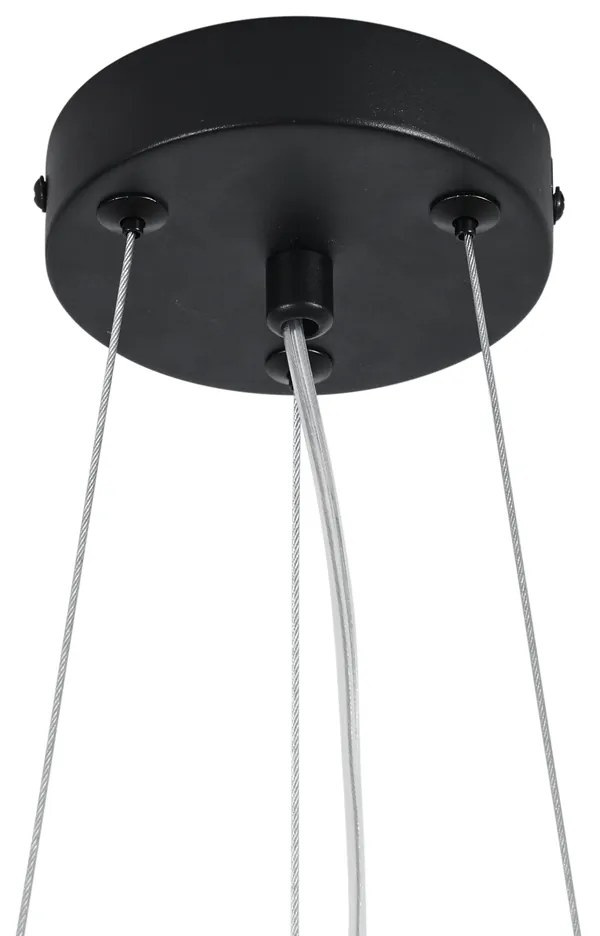 Bohemian závesná lampa čierna s farebnými kvetmi modrá a biela - Flower Power