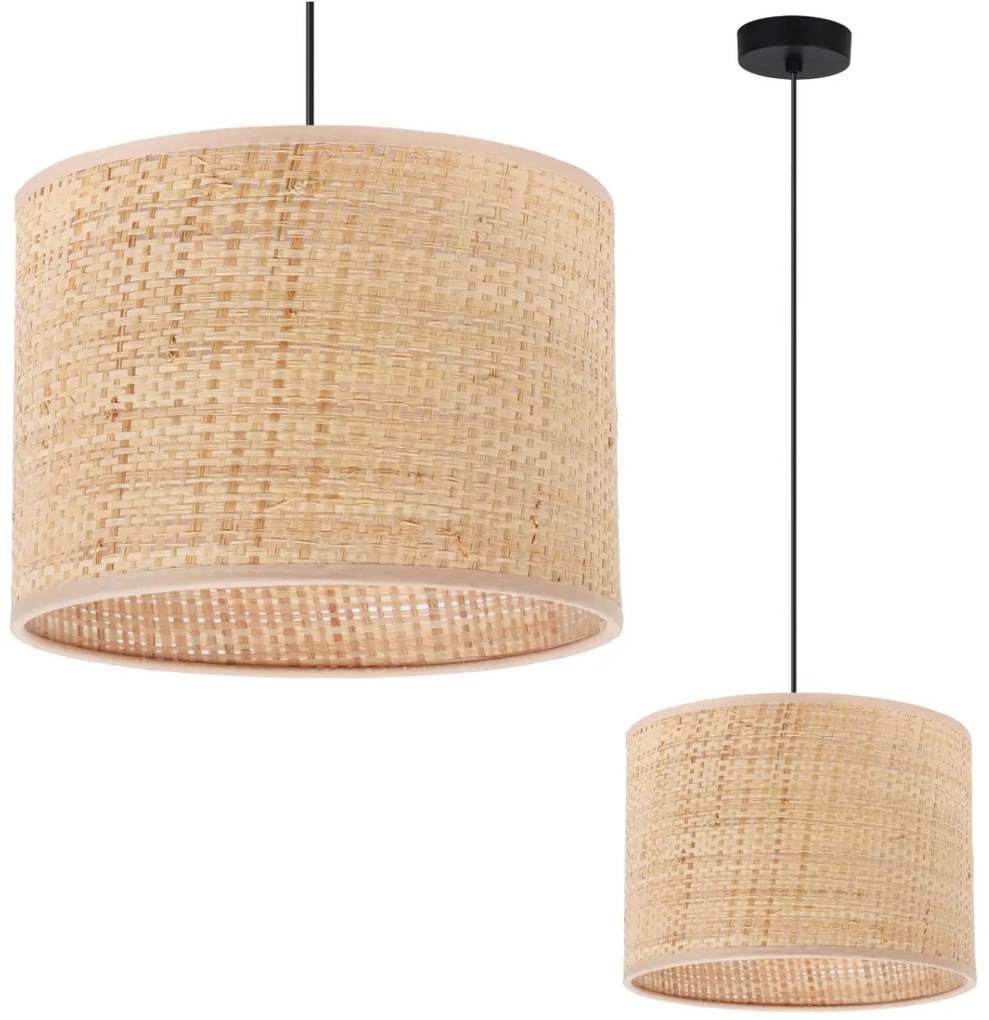 Závesné svietidlo Rattan, 1x ratanové tienidlo, (fi 20cm), b