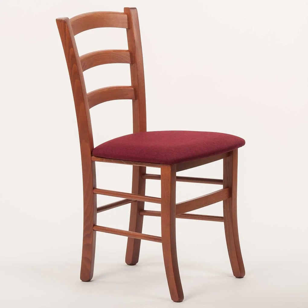 Stima stolička PAYSANE s čalúneným sedákom Vyberte odtieň ->: Orech, Vyberte látku ->: LUX Bordo 15