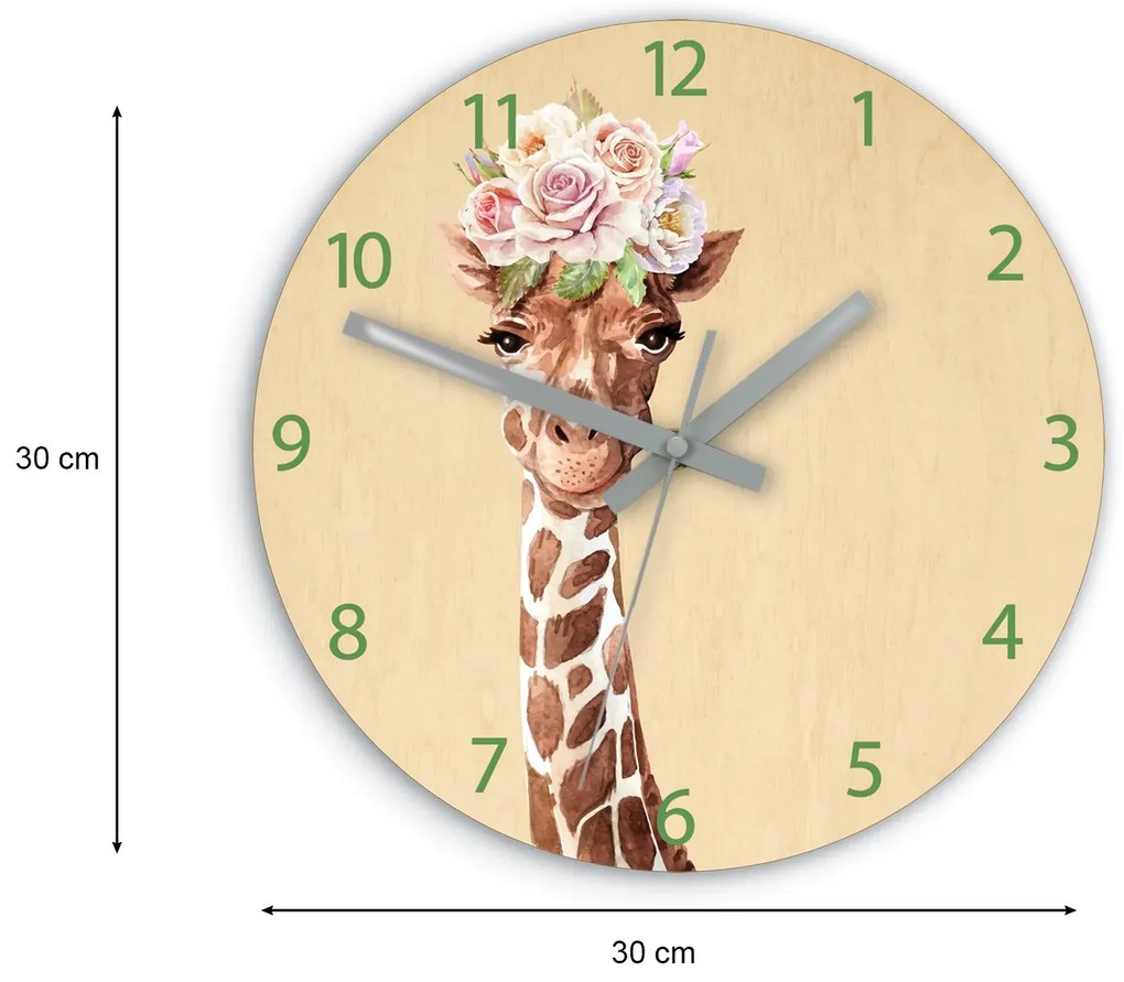 Detské nástenné hodiny Ami Žirafa 30 cm viacfarebné II