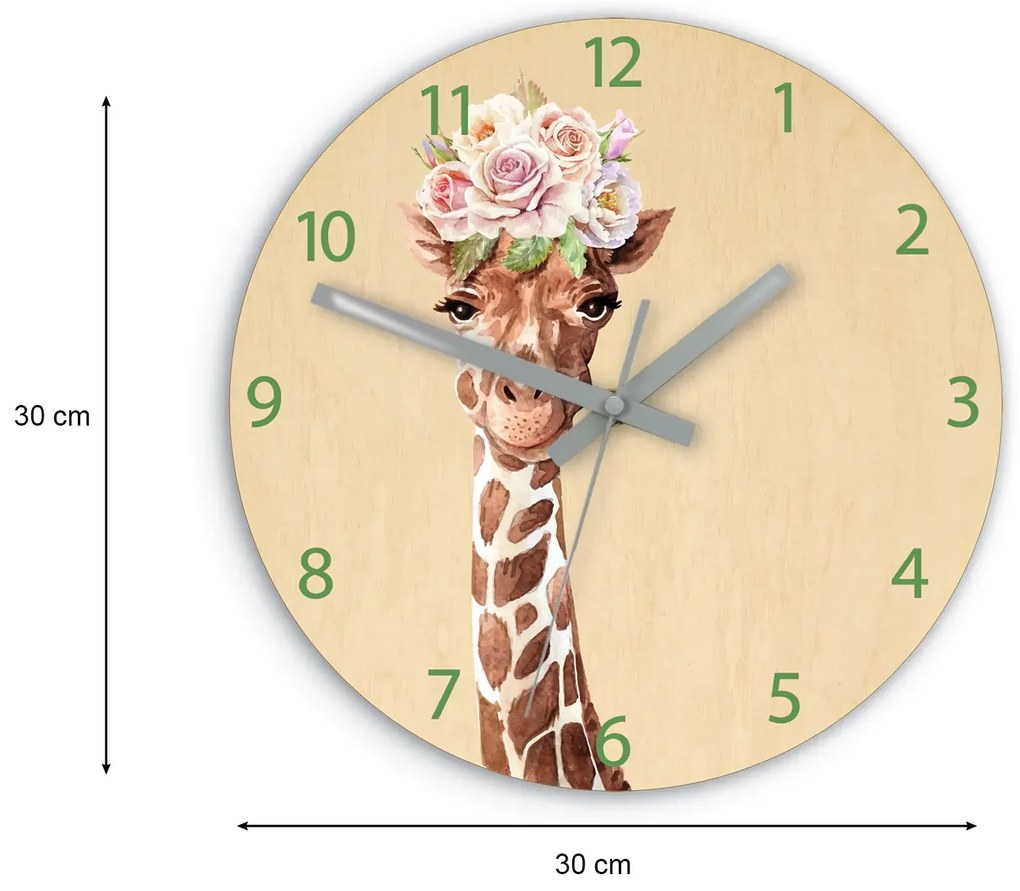 Dětské nástěnné hodiny Ami Žirafa 30 cm vícebarevné II