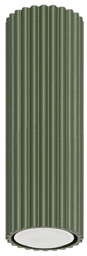 Stropné svietidlo Karbon, 1x olivovo zelené kovové tienidlo, (20 cm)